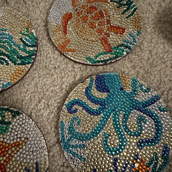 COMPLETED OCEAN DIAMOND Art coasters - Picture 3 of 9